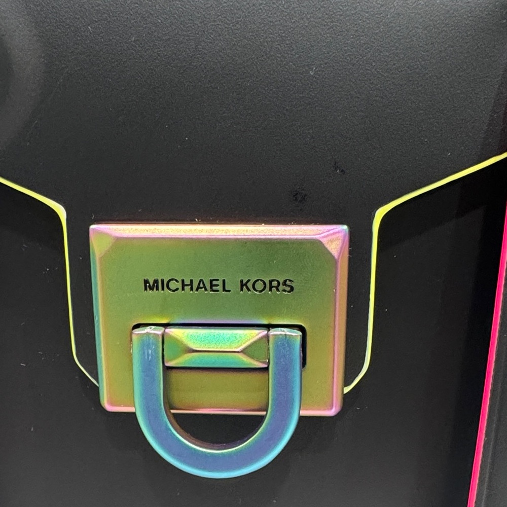 Michael Kors Black Satchel with Rainbow Accents - Picture 2 of 5